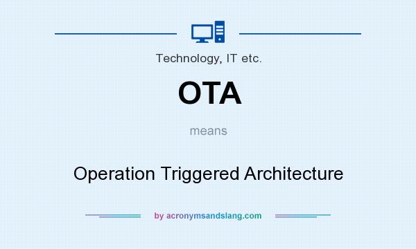 What does OTA mean? It stands for Operation Triggered Architecture