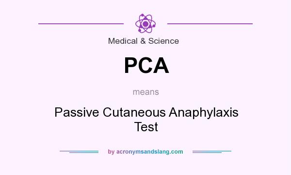 What does PCA mean? It stands for Passive Cutaneous Anaphylaxis Test
