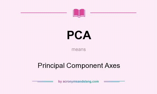 What does PCA mean? It stands for Principal Component Axes
