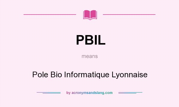 What does PBIL mean? It stands for Pole Bio Informatique Lyonnaise