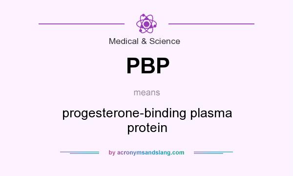 What does PBP mean? It stands for progesterone-binding plasma protein