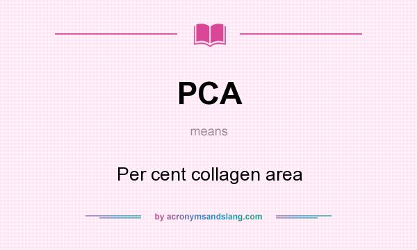What does PCA mean? It stands for Per cent collagen area