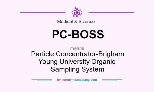 What does PC-BOSS mean? It stands for Particle Concentrator-Brigham Young University Organic Sampling System