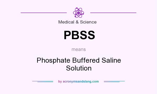 What does PBSS mean? It stands for Phosphate Buffered Saline Solution
