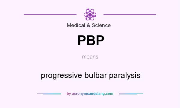 What does PBP mean? It stands for progressive bulbar paralysis