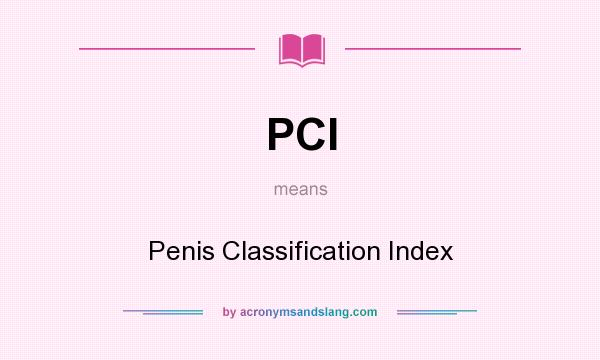 What does PCI mean? It stands for Penis Classification Index