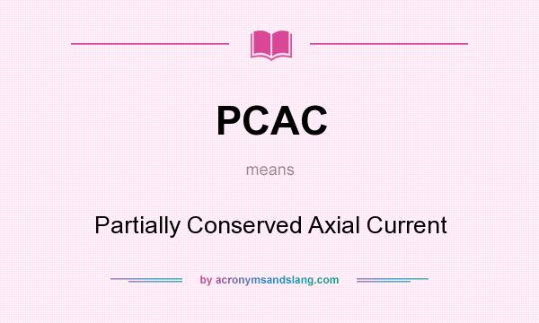 What does PCAC mean? It stands for Partially Conserved Axial Current