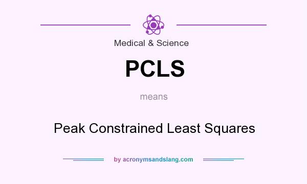 What does PCLS mean? It stands for Peak Constrained Least Squares