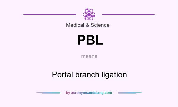 What does PBL mean? It stands for Portal branch ligation