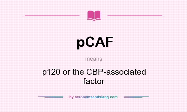 What does pCAF mean? It stands for p120 or the CBP-associated factor