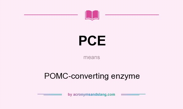 What does PCE mean? It stands for POMC-converting enzyme