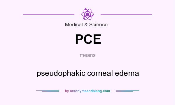 What does PCE mean? It stands for pseudophakic corneal edema