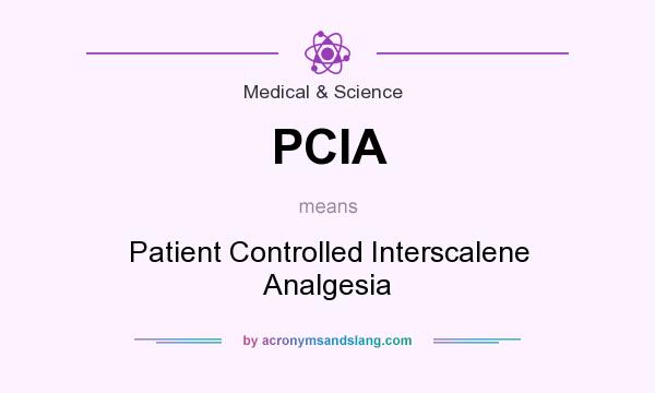 What does PCIA mean? It stands for Patient Controlled Interscalene Analgesia