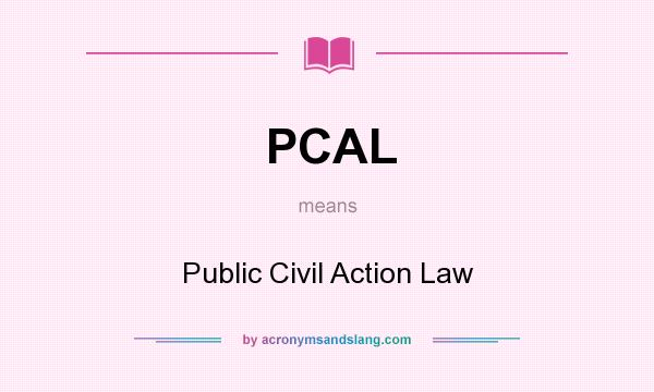 What does PCAL mean? It stands for Public Civil Action Law