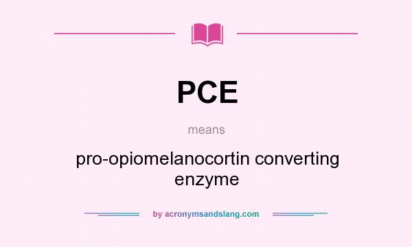 What does PCE mean? It stands for pro-opiomelanocortin converting enzyme