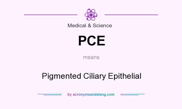 What does PCE mean? It stands for Pigmented Ciliary Epithelial