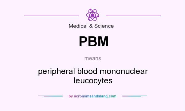 What does PBM mean? It stands for peripheral blood mononuclear leucocytes