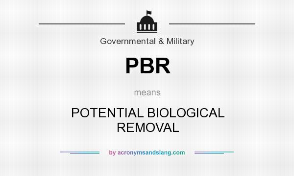 What does PBR mean? It stands for POTENTIAL BIOLOGICAL REMOVAL