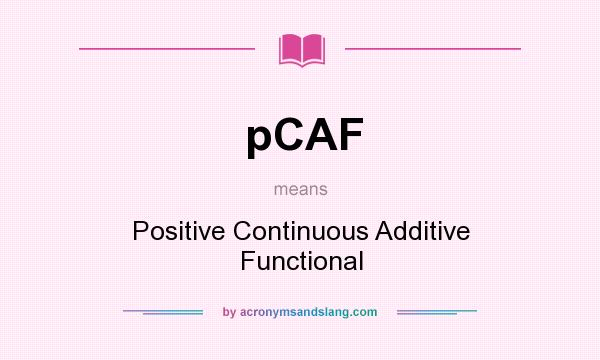 What does pCAF mean? It stands for Positive Continuous Additive Functional