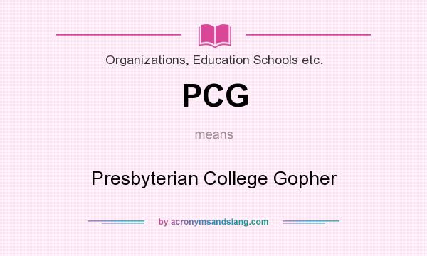 What does PCG mean? It stands for Presbyterian College Gopher