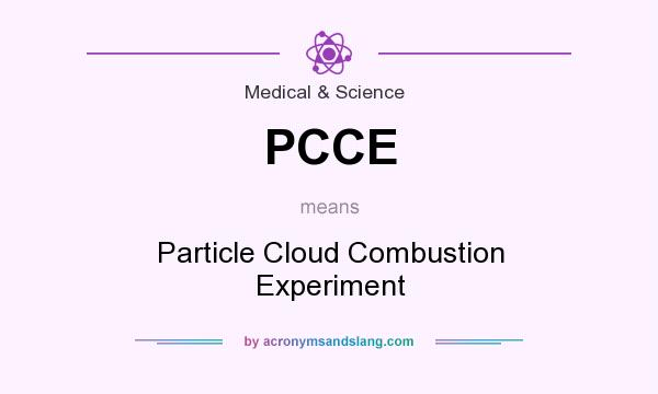 What does PCCE mean? It stands for Particle Cloud Combustion Experiment