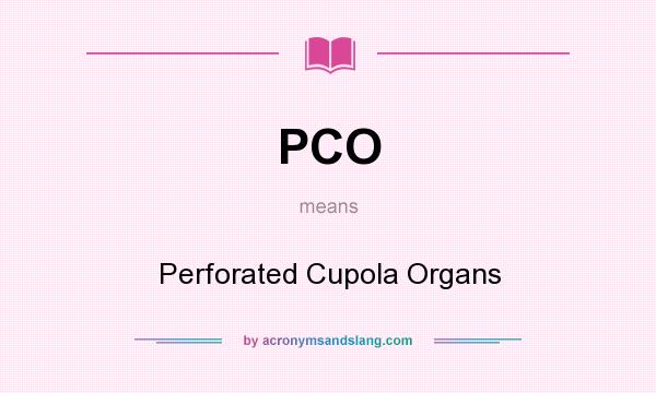 What does PCO mean? It stands for Perforated Cupola Organs