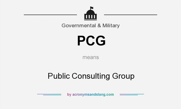What does PCG mean? It stands for Public Consulting Group