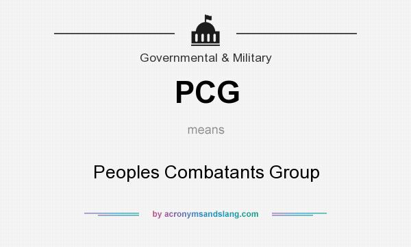 What does PCG mean? It stands for Peoples Combatants Group