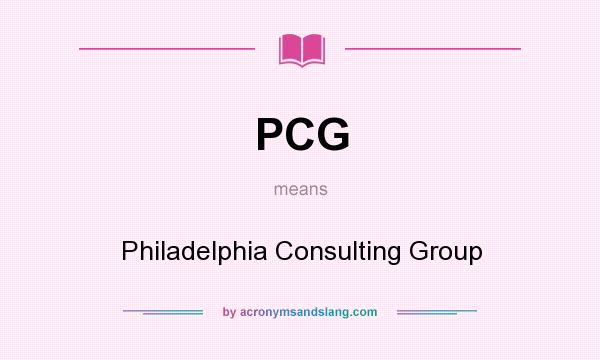 What does PCG mean? It stands for Philadelphia Consulting Group