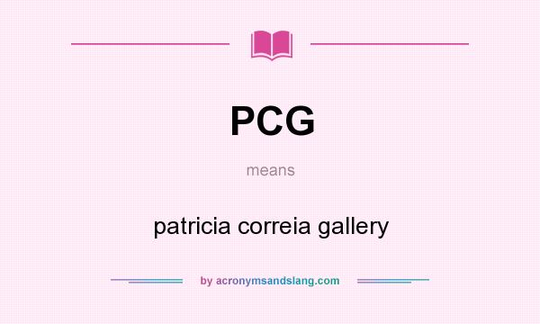 What does PCG mean? It stands for patricia correia gallery