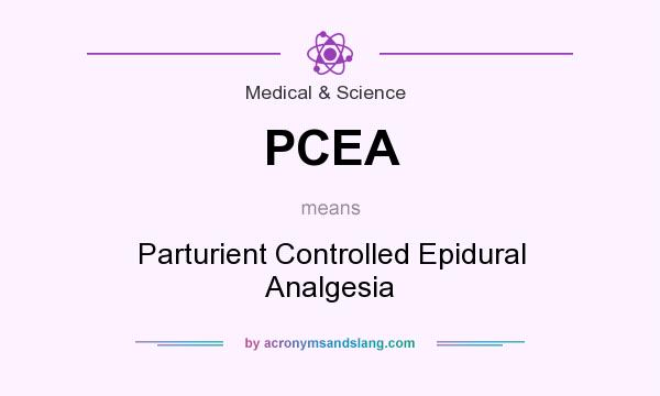 What does PCEA mean? It stands for Parturient Controlled Epidural Analgesia