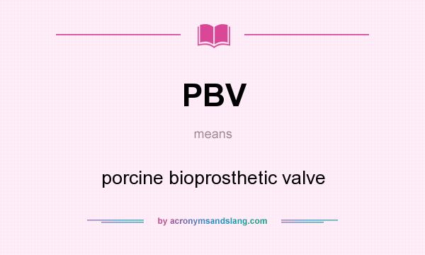 What does PBV mean? It stands for porcine bioprosthetic valve
