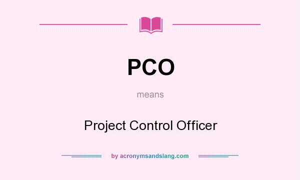 What does PCO mean? It stands for Project Control Officer