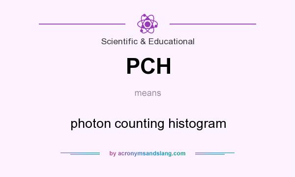 What does PCH mean? It stands for photon counting histogram