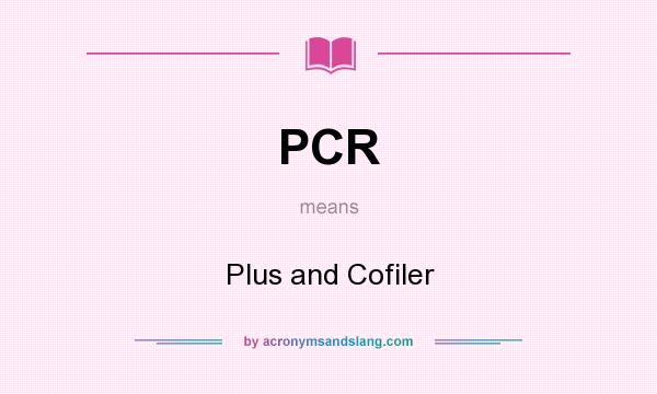 What does PCR mean? It stands for Plus and Cofiler