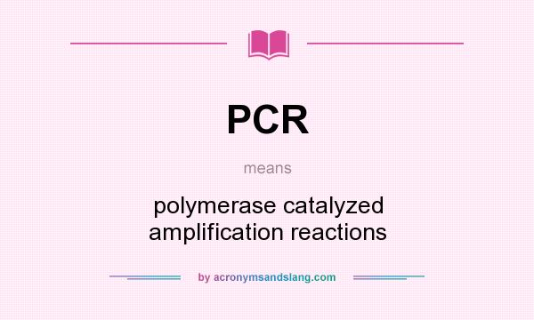 What does PCR mean? It stands for polymerase catalyzed amplification reactions