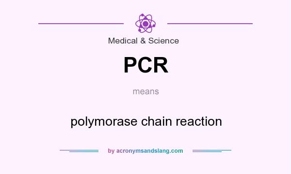 What does PCR mean? It stands for polymorase chain reaction