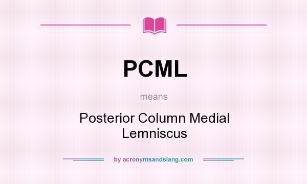 What does PCML mean? It stands for Posterior Column Medial Lemniscus