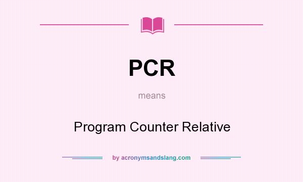 What does PCR mean? It stands for Program Counter Relative