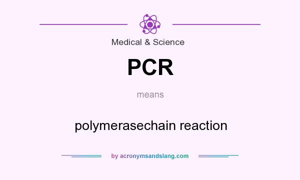 What does PCR mean? It stands for polymerasechain reaction