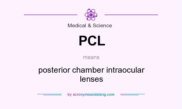 What does PCL mean? It stands for posterior chamber intraocular lenses