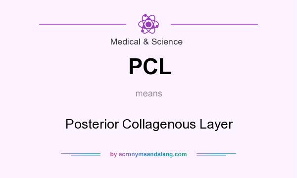 What does PCL mean? It stands for Posterior Collagenous Layer