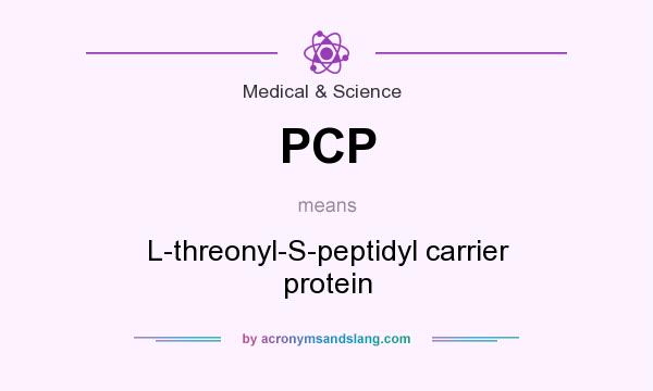 What does PCP mean? It stands for L-threonyl-S-peptidyl carrier protein
