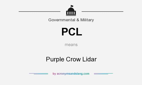 What does PCL mean? It stands for Purple Crow Lidar