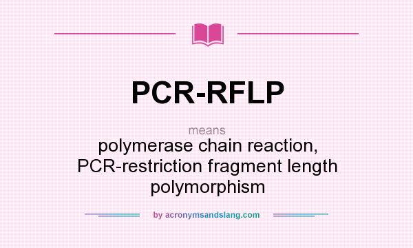 What does PCR-RFLP mean? It stands for polymerase chain reaction, PCR-restriction fragment length polymorphism