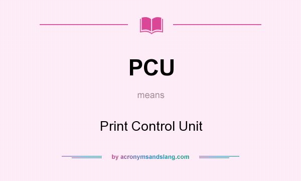 What does PCU mean? It stands for Print Control Unit