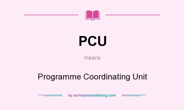 What does PCU mean? It stands for Programme Coordinating Unit