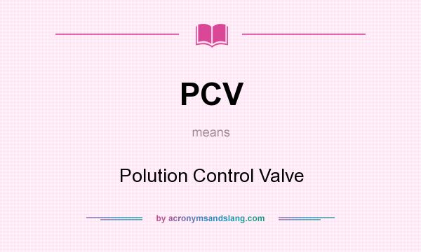 What does PCV mean? It stands for Polution Control Valve