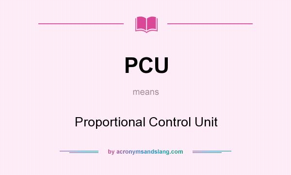 What does PCU mean? It stands for Proportional Control Unit
