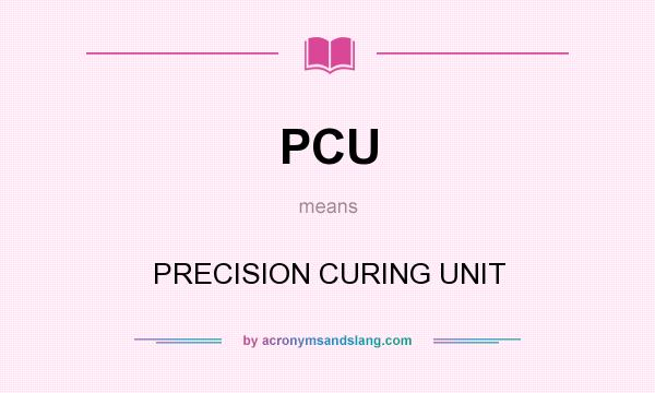 What does PCU mean? It stands for PRECISION CURING UNIT